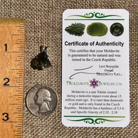 Raw Moldavite Pendant Sterling Silver #8439-Moldavite Life