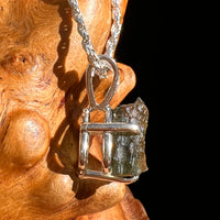 Raw Moldavite Pendant Sterling Silver #8441-Moldavite Life