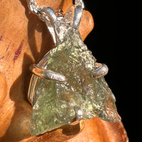 Raw Moldavite Pendant Sterling Silver #8442-Moldavite Life