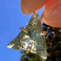 Raw Moldavite Pendant Sterling Silver #8442-Moldavite Life