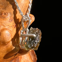 Raw Moldavite Pendant Sterling Silver #8443-Moldavite Life
