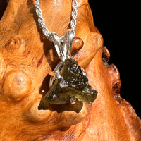 Raw Moldavite Pendant Sterling Silver #8443-Moldavite Life