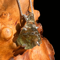 Raw Moldavite Pendant Sterling Silver #8444-Moldavite Life
