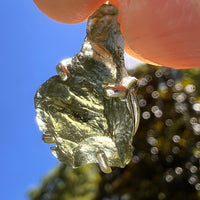 Raw Moldavite Pendant Sterling Silver #8444-Moldavite Life