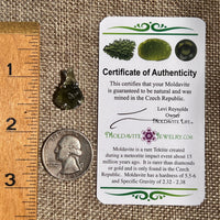 Raw Moldavite Pendant Sterling Silver #8444-Moldavite Life