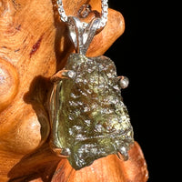 Raw Moldavite Pendant Sterling Silver #8445-Moldavite Life