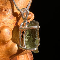 Raw Moldavite Pendant Sterling Silver #8445-Moldavite Life