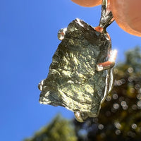 Raw Moldavite Pendant Sterling Silver #8445-Moldavite Life