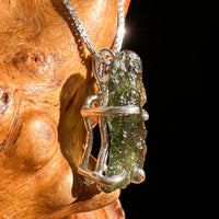 Raw Moldavite Pendant Sterling Silver #8446-Moldavite Life