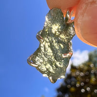 Raw Moldavite Pendant Sterling Silver #8446-Moldavite Life