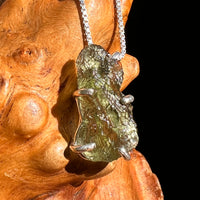 Raw Moldavite Pendant Sterling Silver #8446-Moldavite Life