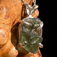 Raw Moldavite Pendant Sterling Silver #8447-Moldavite Life