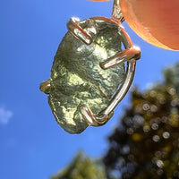 Raw Moldavite Pendant Sterling Silver #8447-Moldavite Life