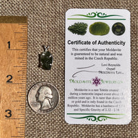 Raw Moldavite Pendant Sterling Silver #8447-Moldavite Life