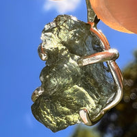 Raw Moldavite Pendant Sterling Silver #8448-Moldavite Life