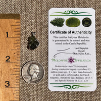 Raw Moldavite Pendant Sterling Silver #8448-Moldavite Life