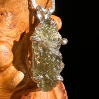 Raw Moldavite Pendant Sterling Silver #8449-Moldavite Life