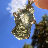 Raw Moldavite Pendant Sterling Silver #8449-Moldavite Life