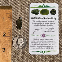 Raw Moldavite Pendant Sterling Silver #8449-Moldavite Life