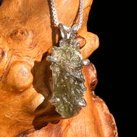 Raw Moldavite Pendant Sterling Silver #8449-Moldavite Life