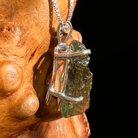 Raw Moldavite Pendant Sterling Silver #8450-Moldavite Life