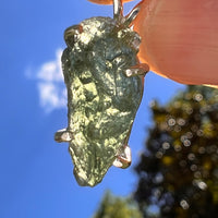 Raw Moldavite Pendant Sterling Silver #8450-Moldavite Life