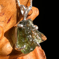 Raw Moldavite Pendant Sterling Silver #8451-Moldavite Life