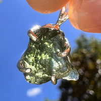 Raw Moldavite Pendant Sterling Silver #8451-Moldavite Life