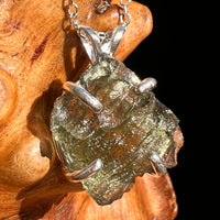 Raw Moldavite Pendant Sterling Silver #8452-Moldavite Life