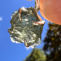Raw Moldavite Pendant Sterling Silver #8452-Moldavite Life