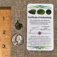 Raw Moldavite Pendant Sterling Silver #8452-Moldavite Life