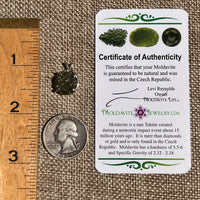 Raw Moldavite Pendant Sterling Silver #8453-Moldavite Life