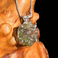 Raw Moldavite Pendant Sterling Silver #8453-Moldavite Life