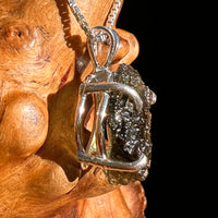 Raw Moldavite Pendant Sterling Silver #8454-Moldavite Life