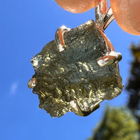 Raw Moldavite Pendant Sterling Silver #8454-Moldavite Life