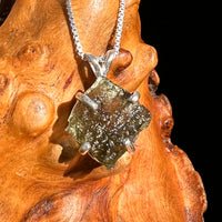 Raw Moldavite Pendant Sterling Silver #8454-Moldavite Life