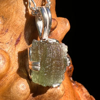 Raw Moldavite Pendant Sterling Silver #8455-Moldavite Life