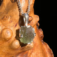 Raw Moldavite Pendant Sterling Silver #8455-Moldavite Life