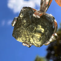 Raw Moldavite Pendant Sterling Silver #8457-Moldavite Life