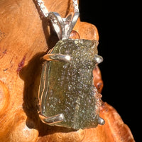 Raw Moldavite Pendant Sterling Silver #8458-Moldavite Life