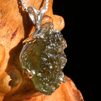 Raw Moldavite Pendant Sterling Silver #8459-Moldavite Life