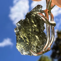Raw Moldavite Pendant Sterling Silver #8459-Moldavite Life
