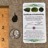 Raw Moldavite Pendant Sterling Silver #8459-Moldavite Life
