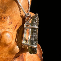 Raw Moldavite Pendant Sterling Silver #8460-Moldavite Life