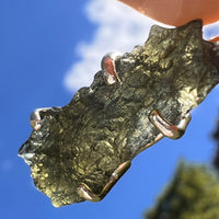 Raw Moldavite Pendant Sterling Silver #8460-Moldavite Life
