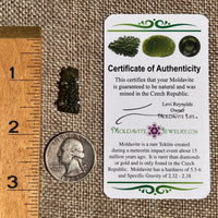 Raw Moldavite Pendant Sterling Silver #8460-Moldavite Life