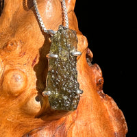 Raw Moldavite Pendant Sterling Silver #8460-Moldavite Life