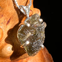 Raw Moldavite Pendant Sterling Silver #8462-Moldavite Life