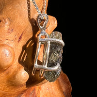 Raw Moldavite Pendant Sterling Silver #8462-Moldavite Life