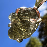 Raw Moldavite Pendant Sterling Silver #8462-Moldavite Life